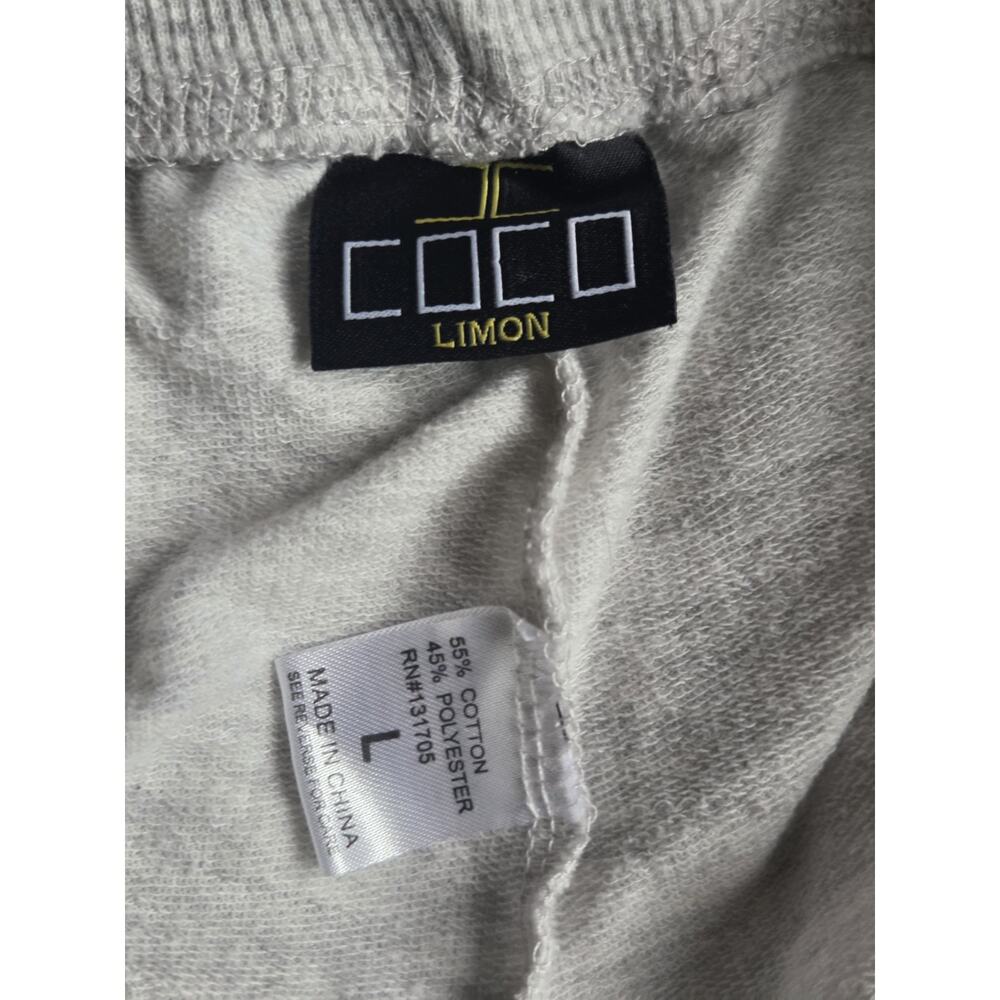 Coco Limon Women's Light Gray Cropped Capri Jogger Sweatpants Size Large - Picture 4 of 5